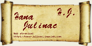 Hana Julinac vizit kartica